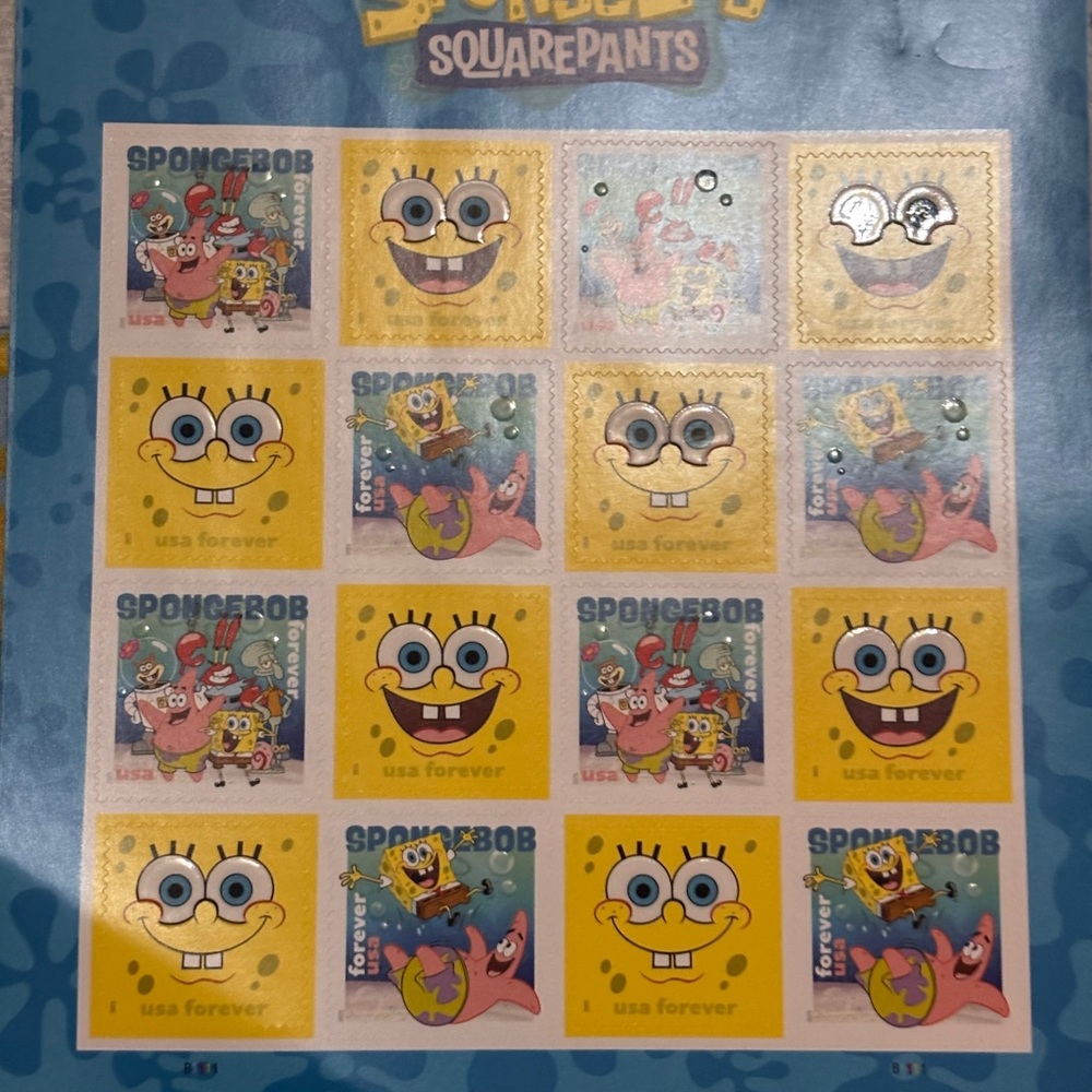 SpongeBob SquarePants Forever Stamps #16 total in book new
